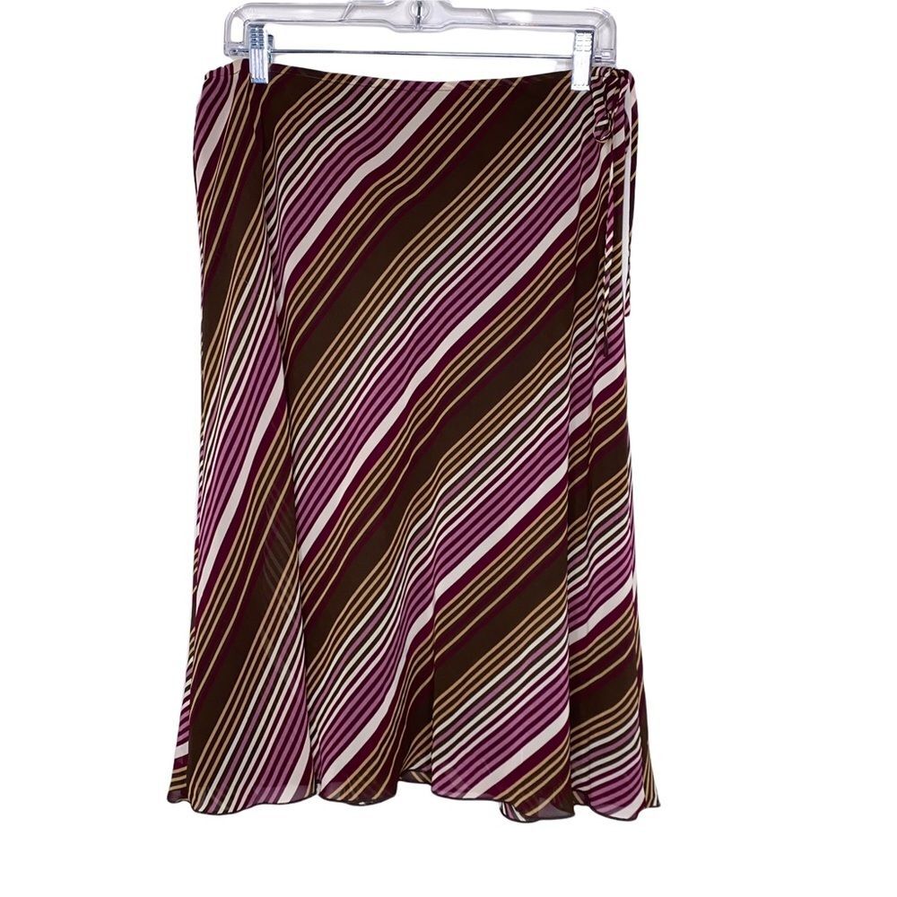 J Crew Strip Flared Bottom Skirt M/L !
